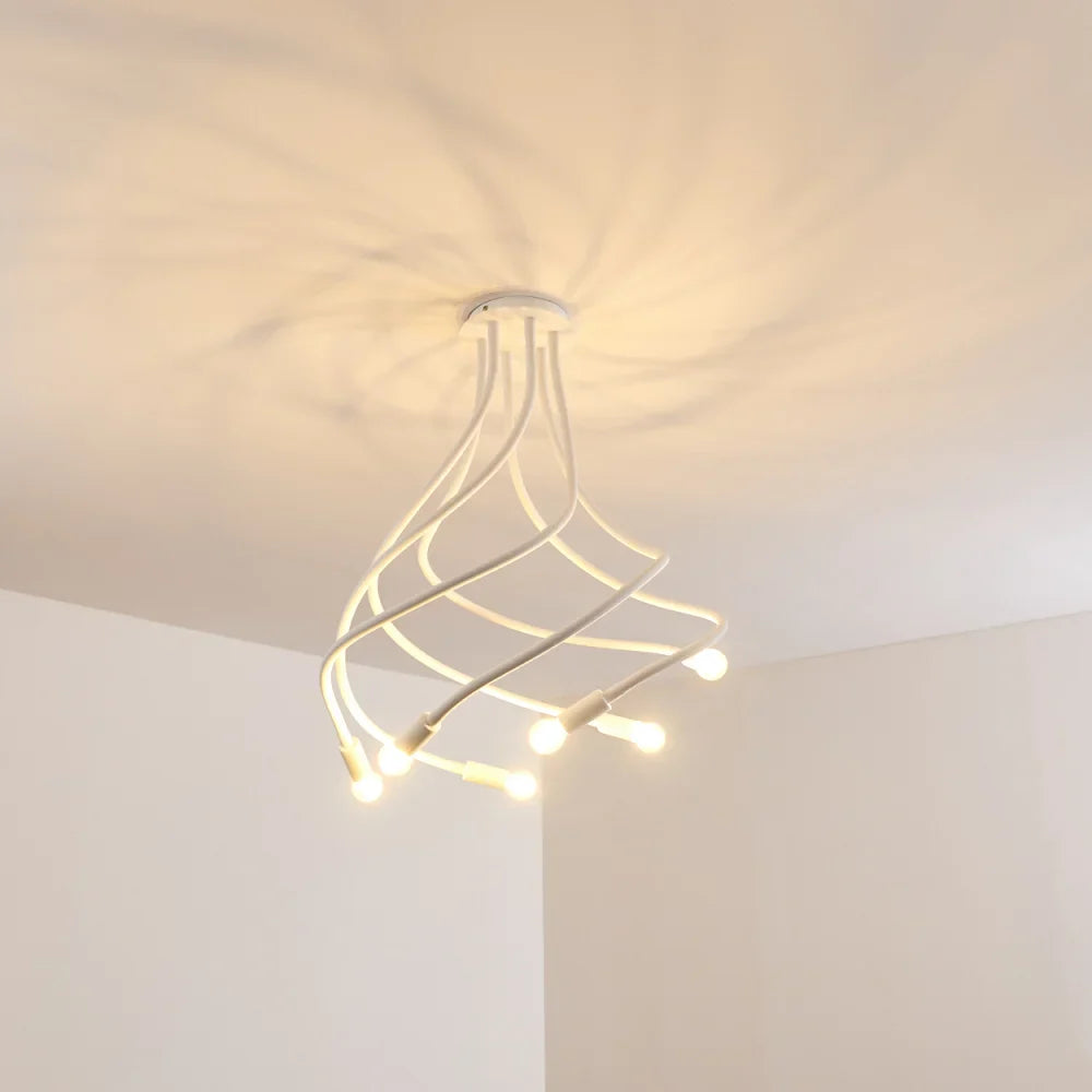 Modern White Spiral Ceiling Light