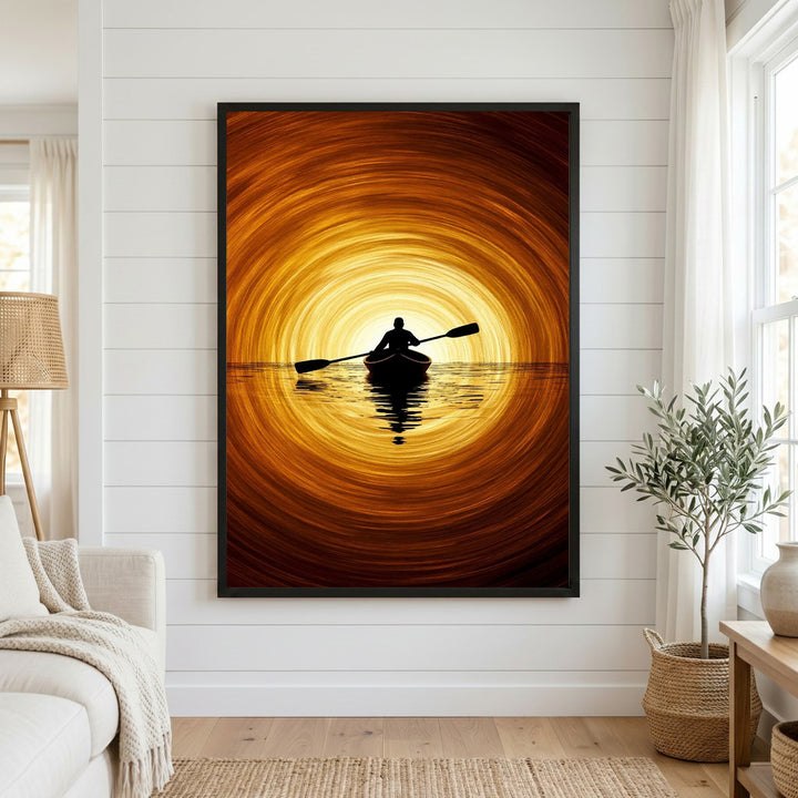 Golden Journey Canoe Canvas Art