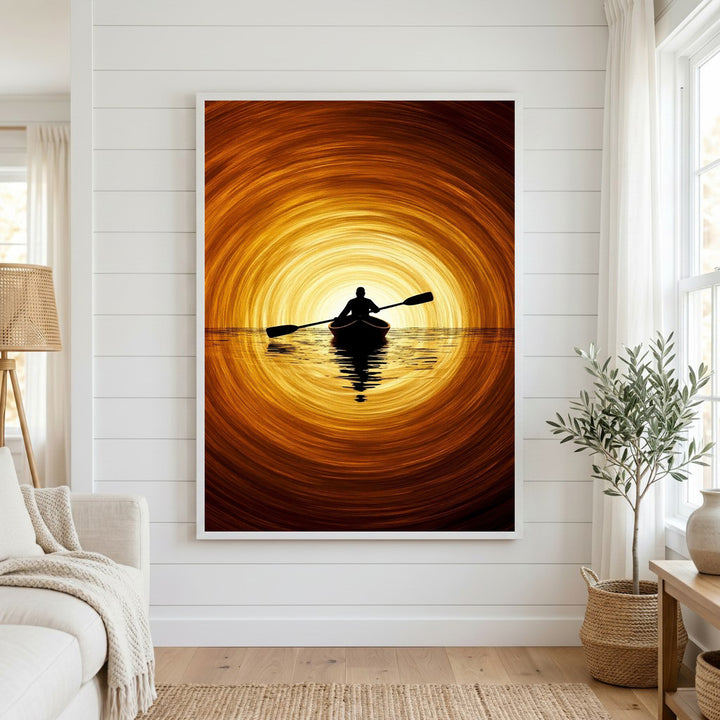 Golden Journey Canoe Canvas Art