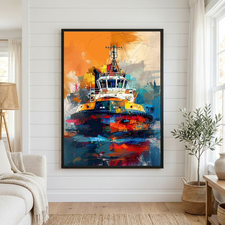 Abstract Tugboat Canvas Art