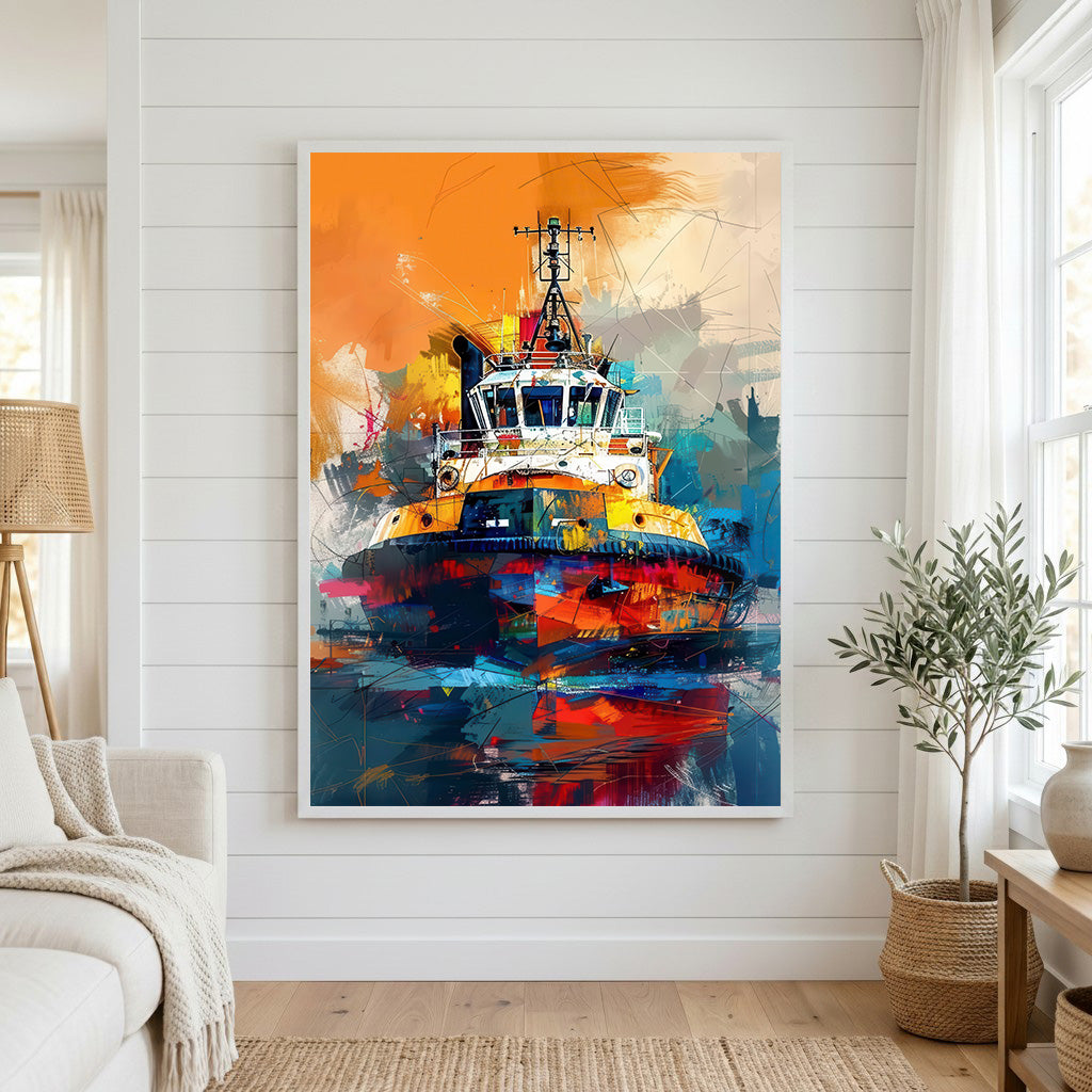 Abstract Tugboat Canvas Art