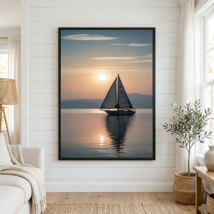Serene Sailboat Sunset Canvas