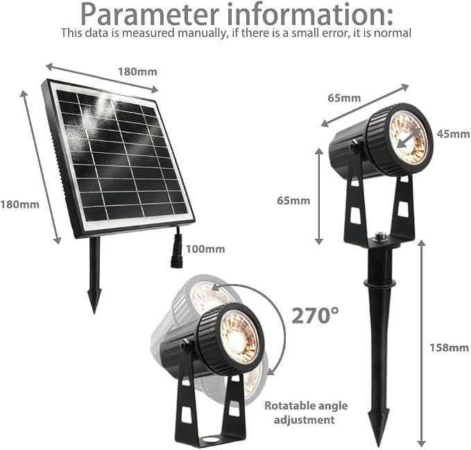 Solar-Powered Outdoor Garden Spotlights, 4-Piece Set