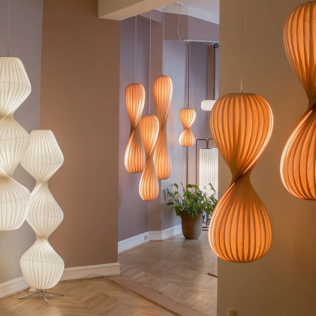 Modern TWIST Sculptural Pendant & floor Light