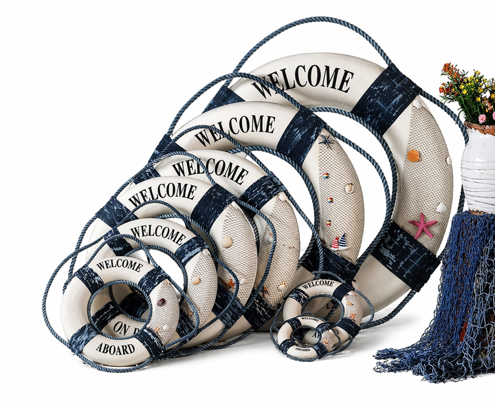 Life Ring Decor Navy Blue