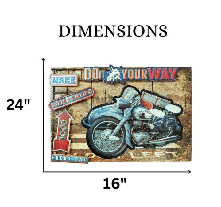 'Do It Your Way' Retro Motorcycle Wall Art