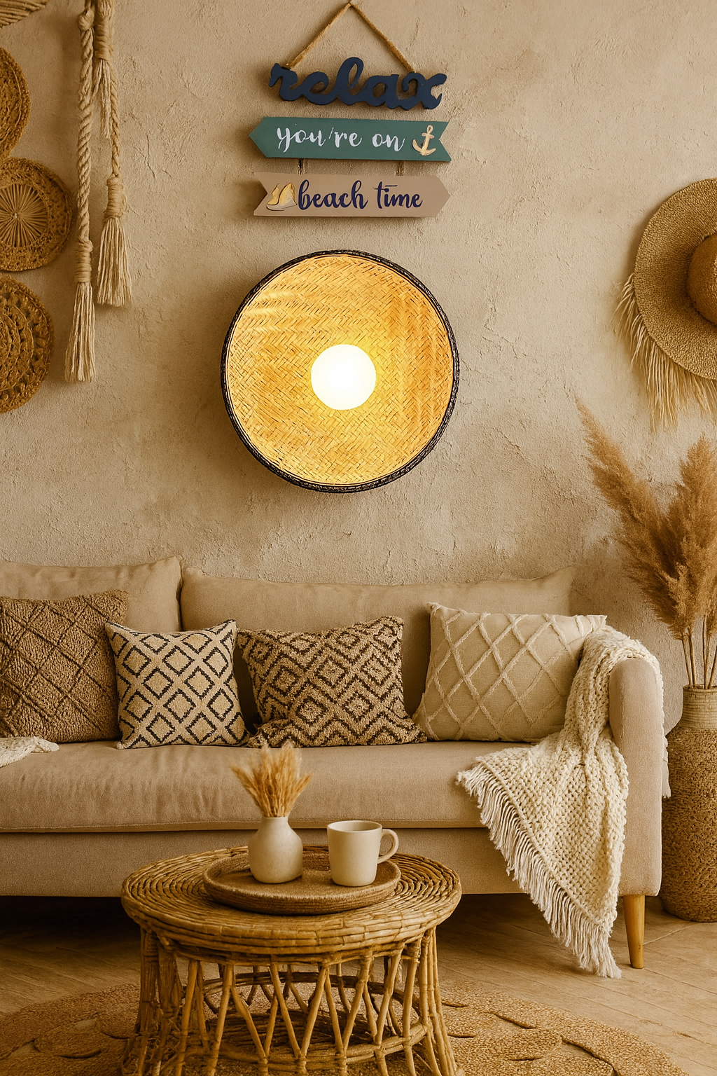 Rustic Woven Wall Light