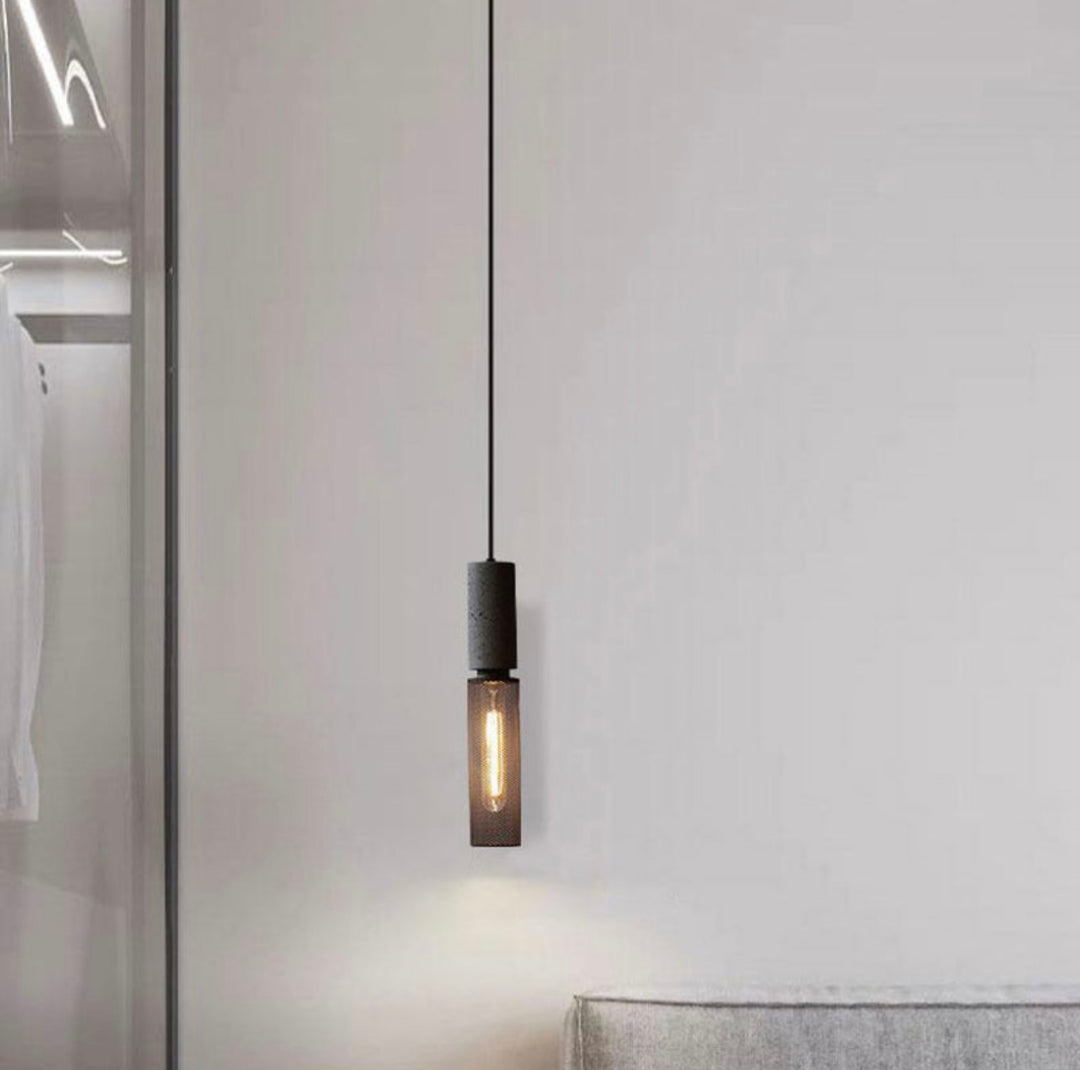 Industrial Concrete and Metal Pendant Light