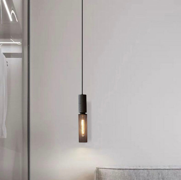 Industrial Concrete and Metal Pendant Light