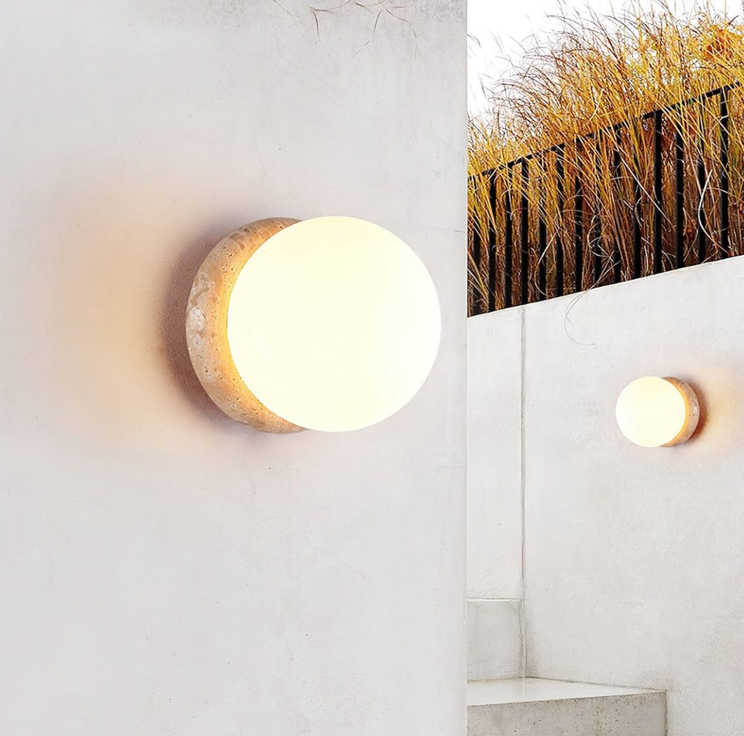 Stone Globe Wall Light