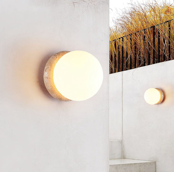 Stone Globe Wall Light