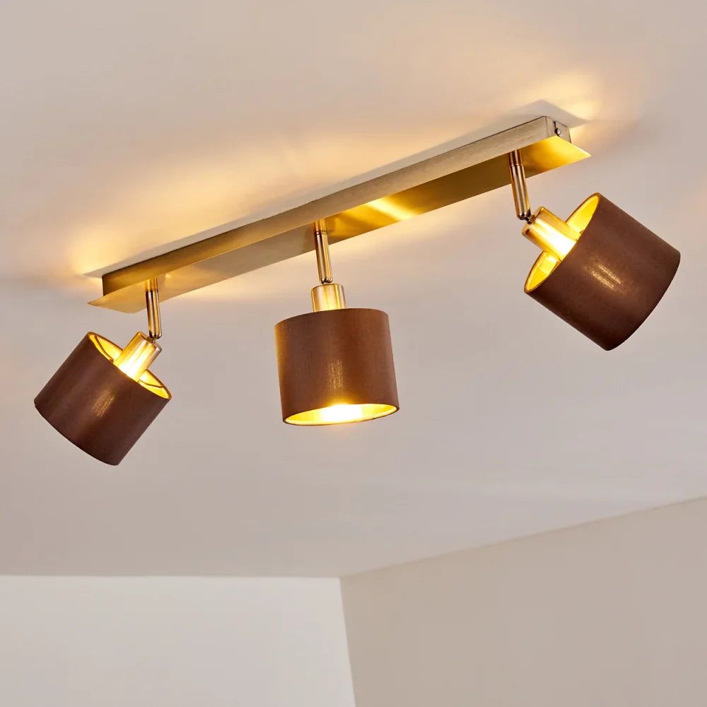 Triple Ceiling Light with Fabric Shades