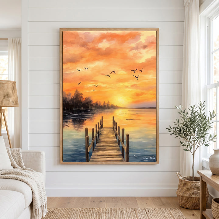 Golden Horizon Pier Canvas