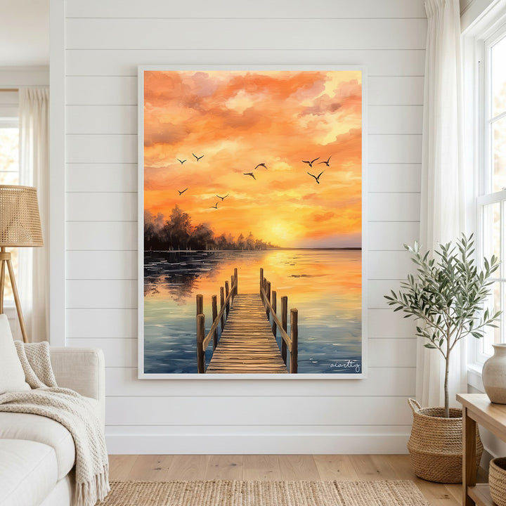 Golden Horizon Pier Canvas
