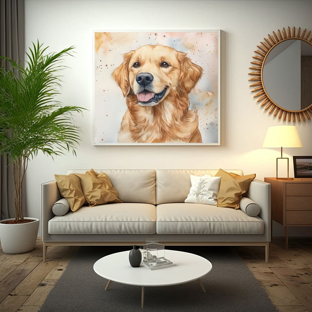 Golden Retriever Portrait Canvas