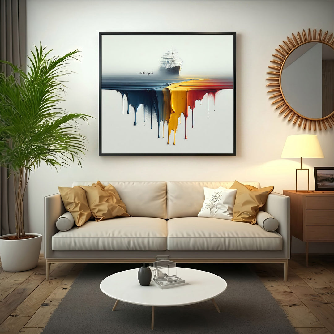 Abstract Horizon Ship Canvas