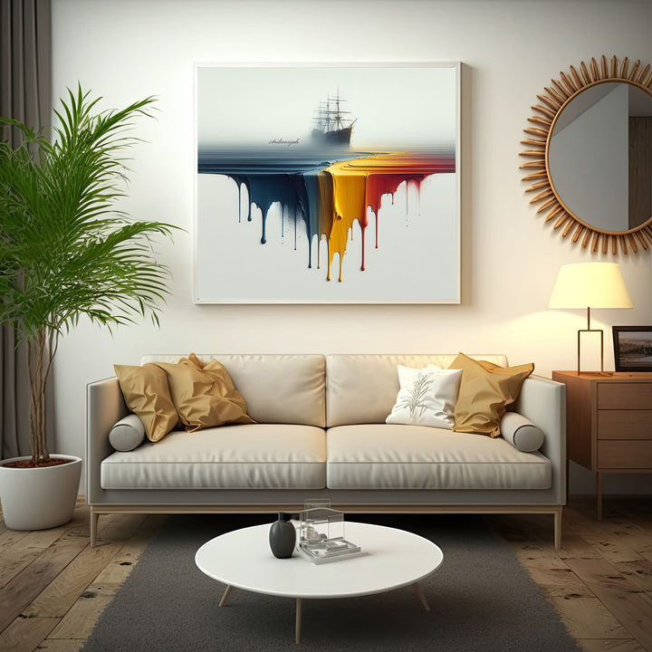 Abstract Horizon Ship Canvas