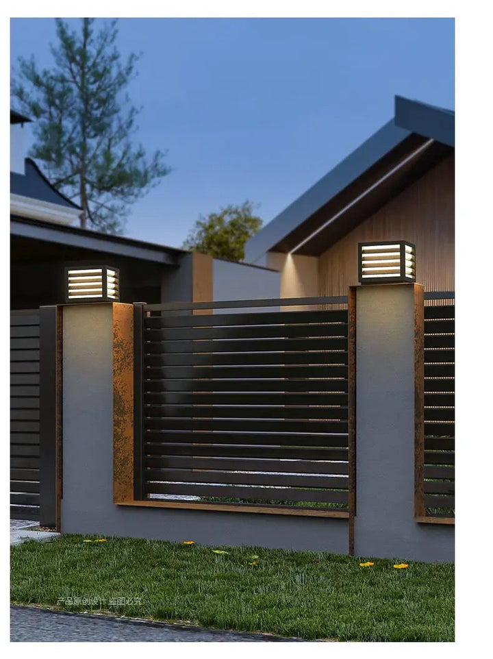 Modern Outdoor Cube Bollard Light