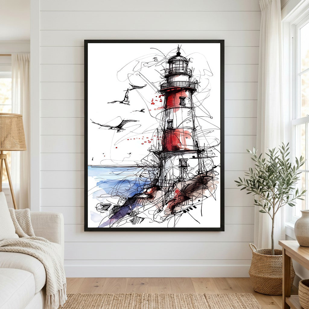 Sketch Lighthouse Canvas