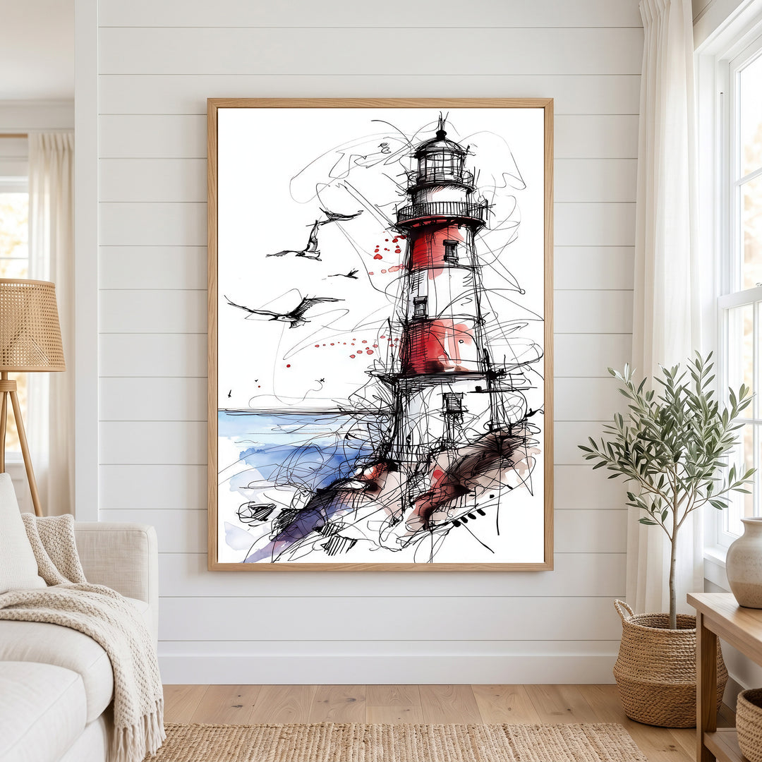 Sketch Lighthouse Canvas