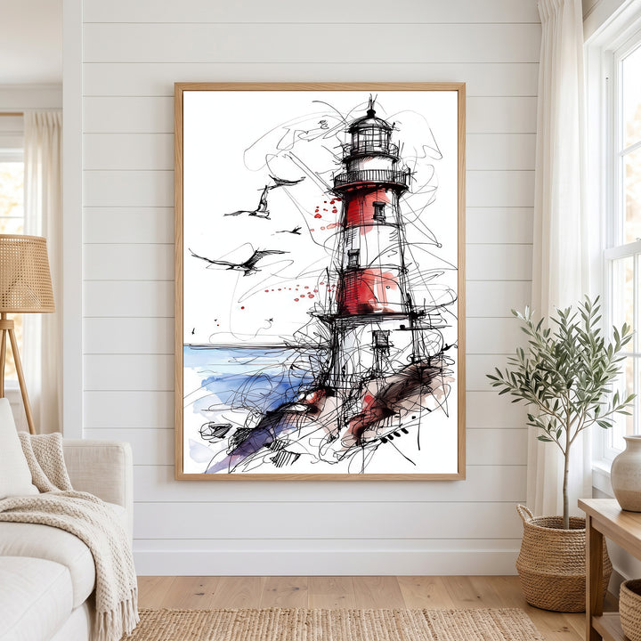 Sketch Lighthouse Canvas