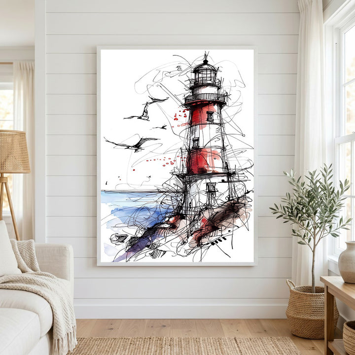 Sketch Lighthouse Canvas