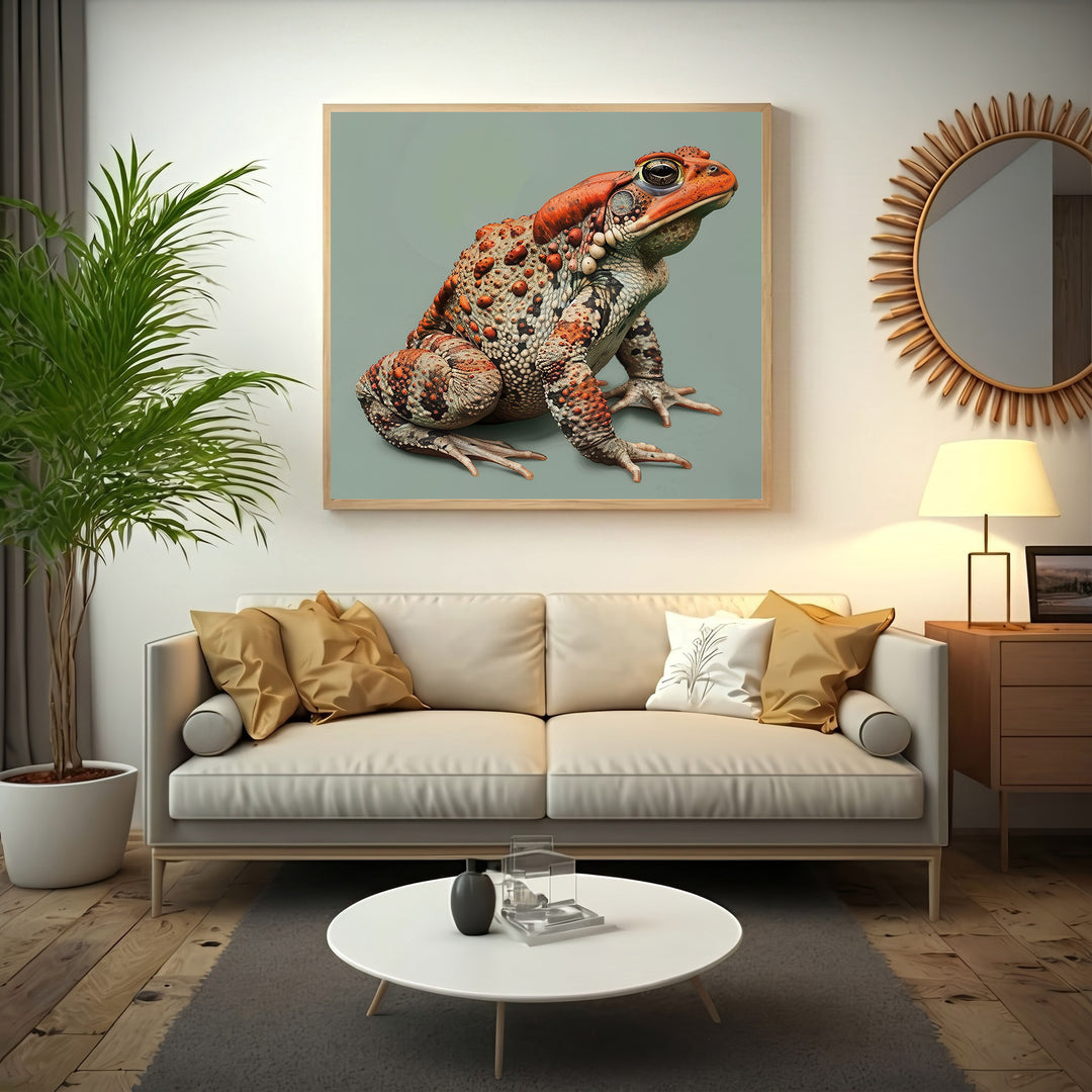 Artistic Frog Portrait Canvas - Modern Wall Art for Living Spaces