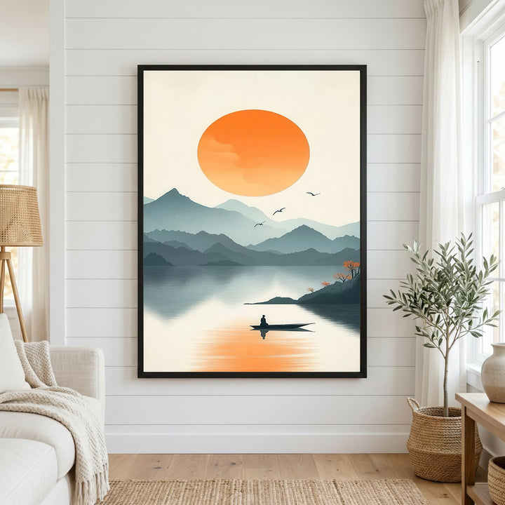 Golden Stillness Lake Canvas