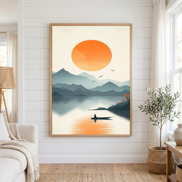Golden Stillness Lake Canvas