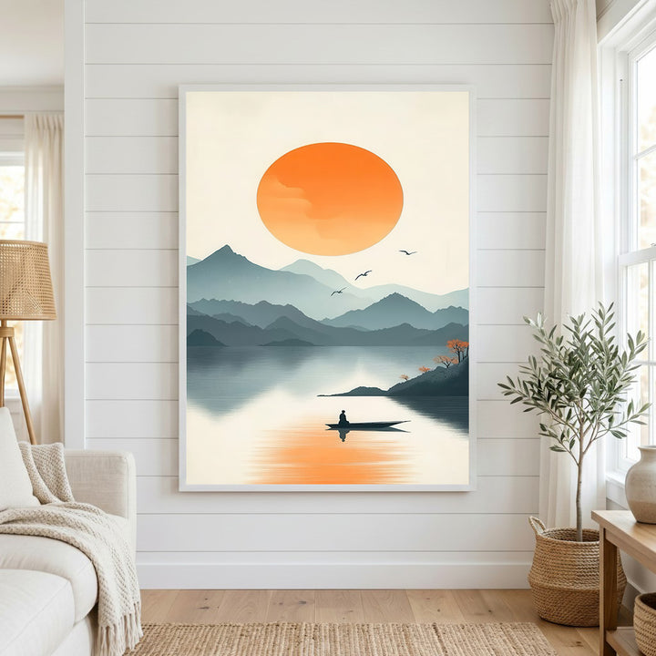 Golden Stillness Lake Canvas