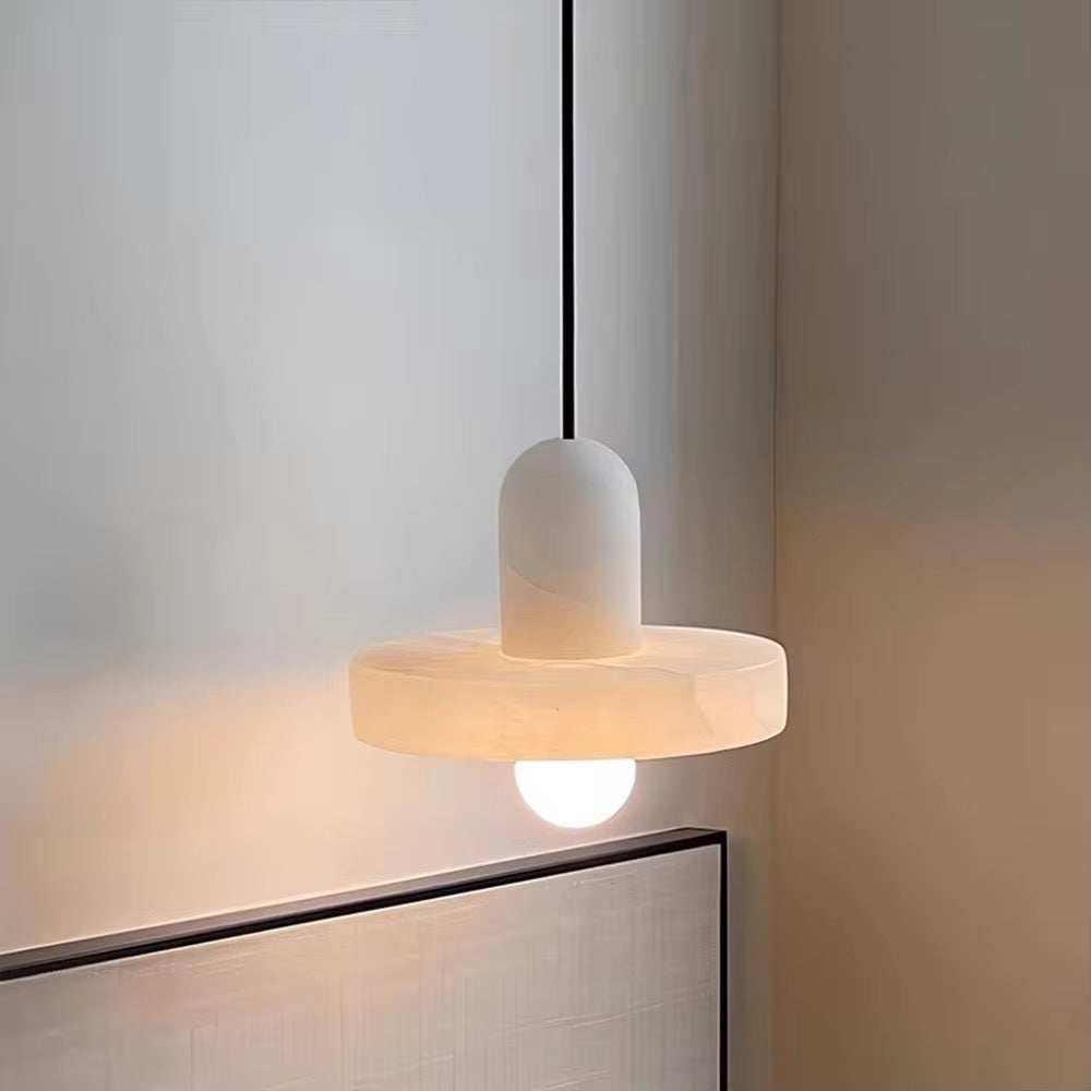 Soft Alabaster Glow Pendant Light