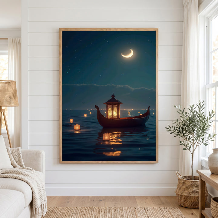 Moonlit Lantern Voyage Canvas