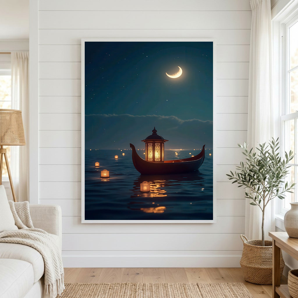 Moonlit Lantern Voyage Canvas