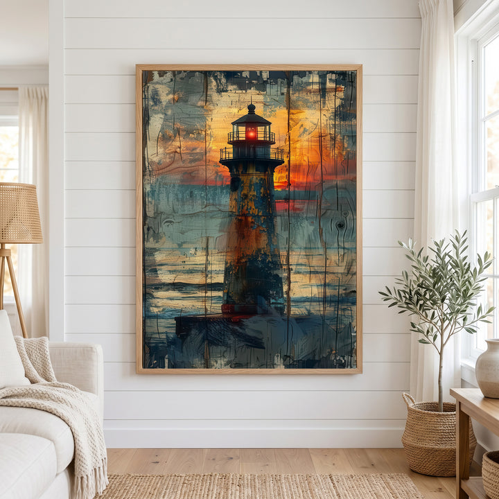 Rustic Beacon Sunset Canvas