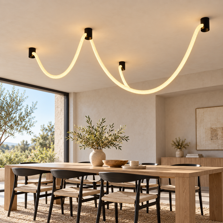 Modern Sculptural LED Wall Light in Black and Warm Gold