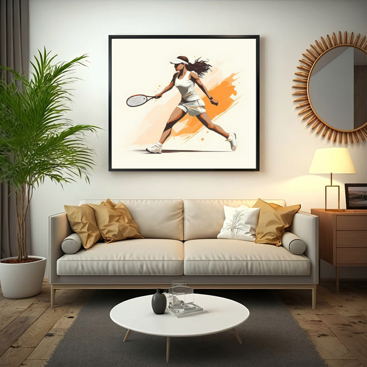 Graceful Tennis Motion Canvas