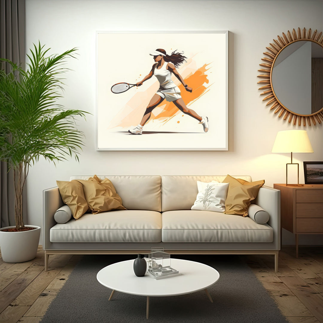 Graceful Tennis Motion Canvas