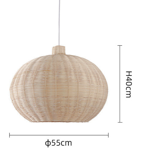 Woven Pendant Lights Set with Natural Rattan Design