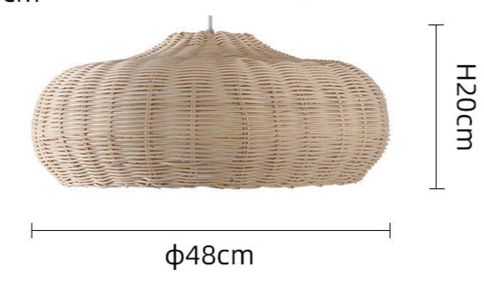 Woven Pendant Lights Set with Natural Rattan Design