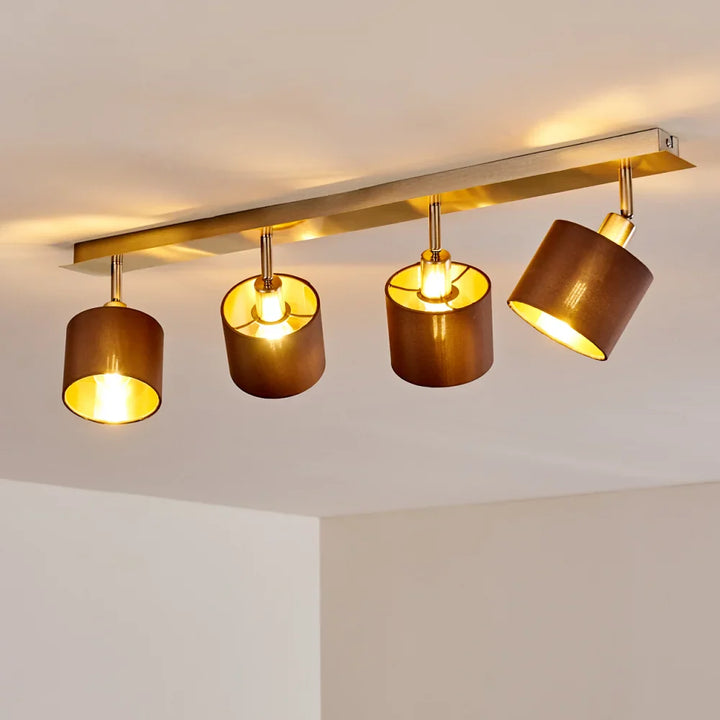 Triple Ceiling Light with Fabric Shades