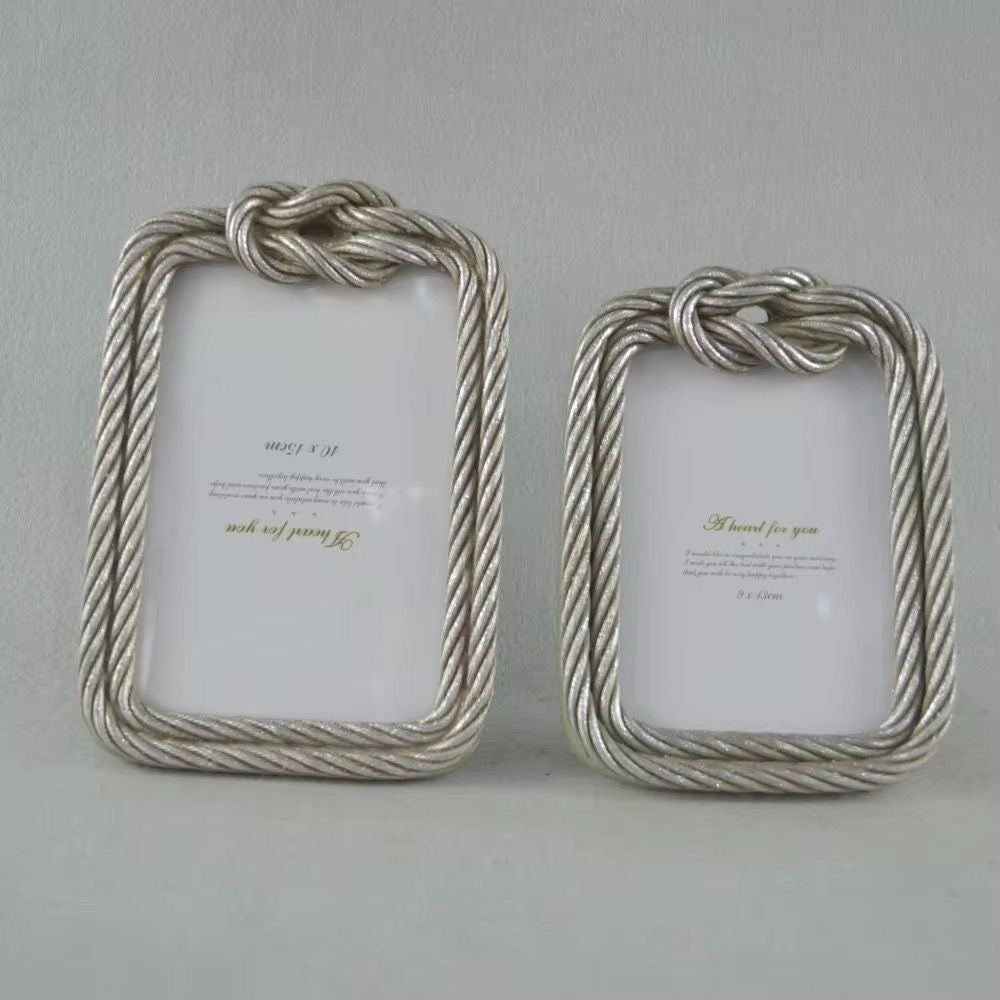 Round & rectangle Silve Rope Photo Frame