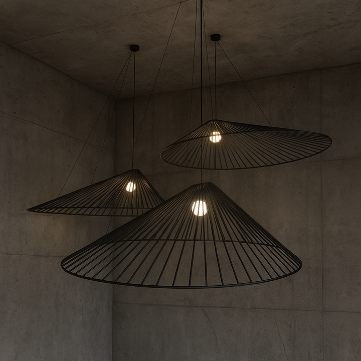 Modern Black Or brass Wireframe Pendant Light