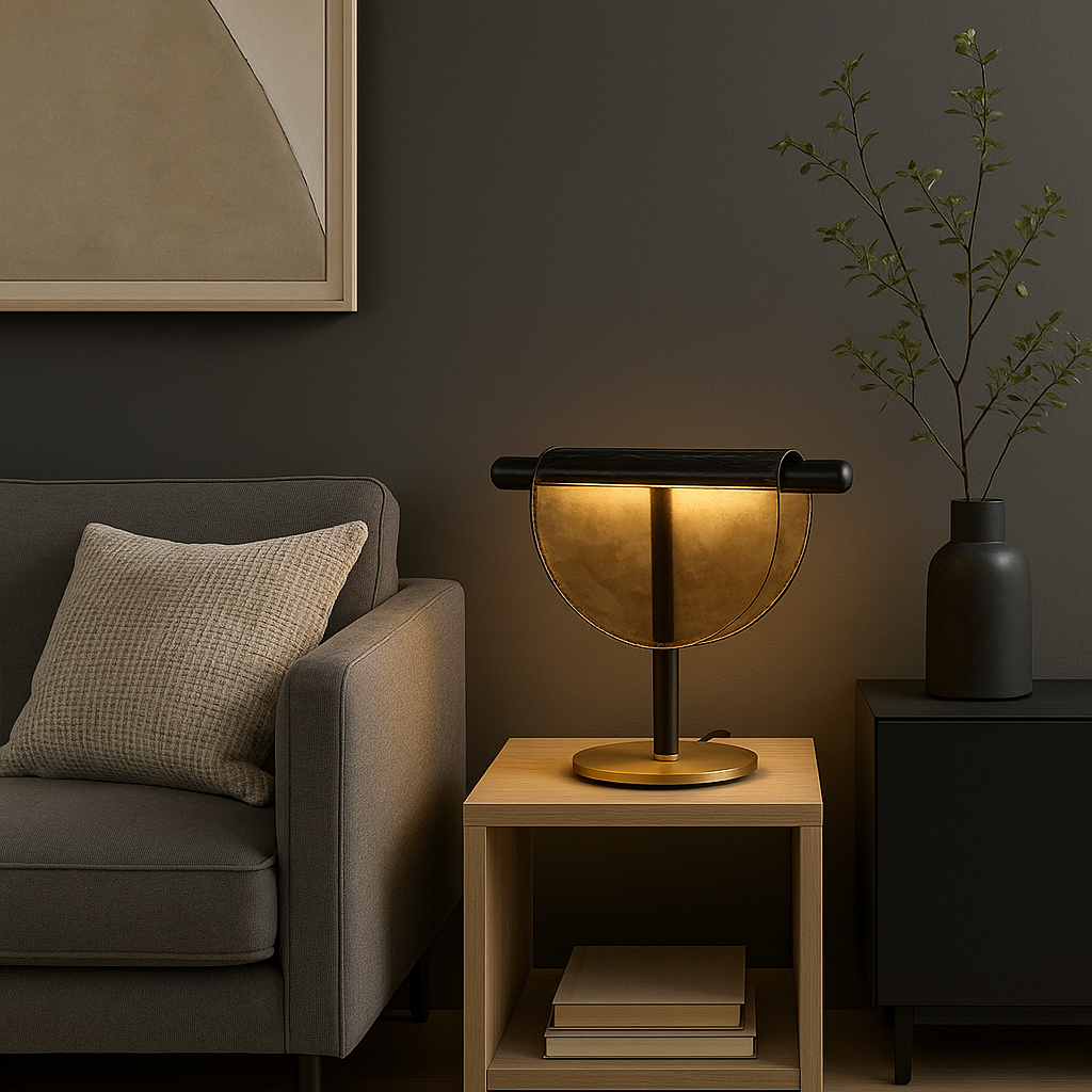Modern Gold Disc Table Lamp