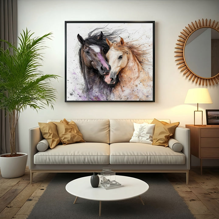 Watercolor Horses Canvas