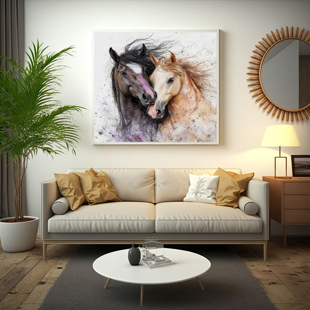 Watercolor Horses Canvas
