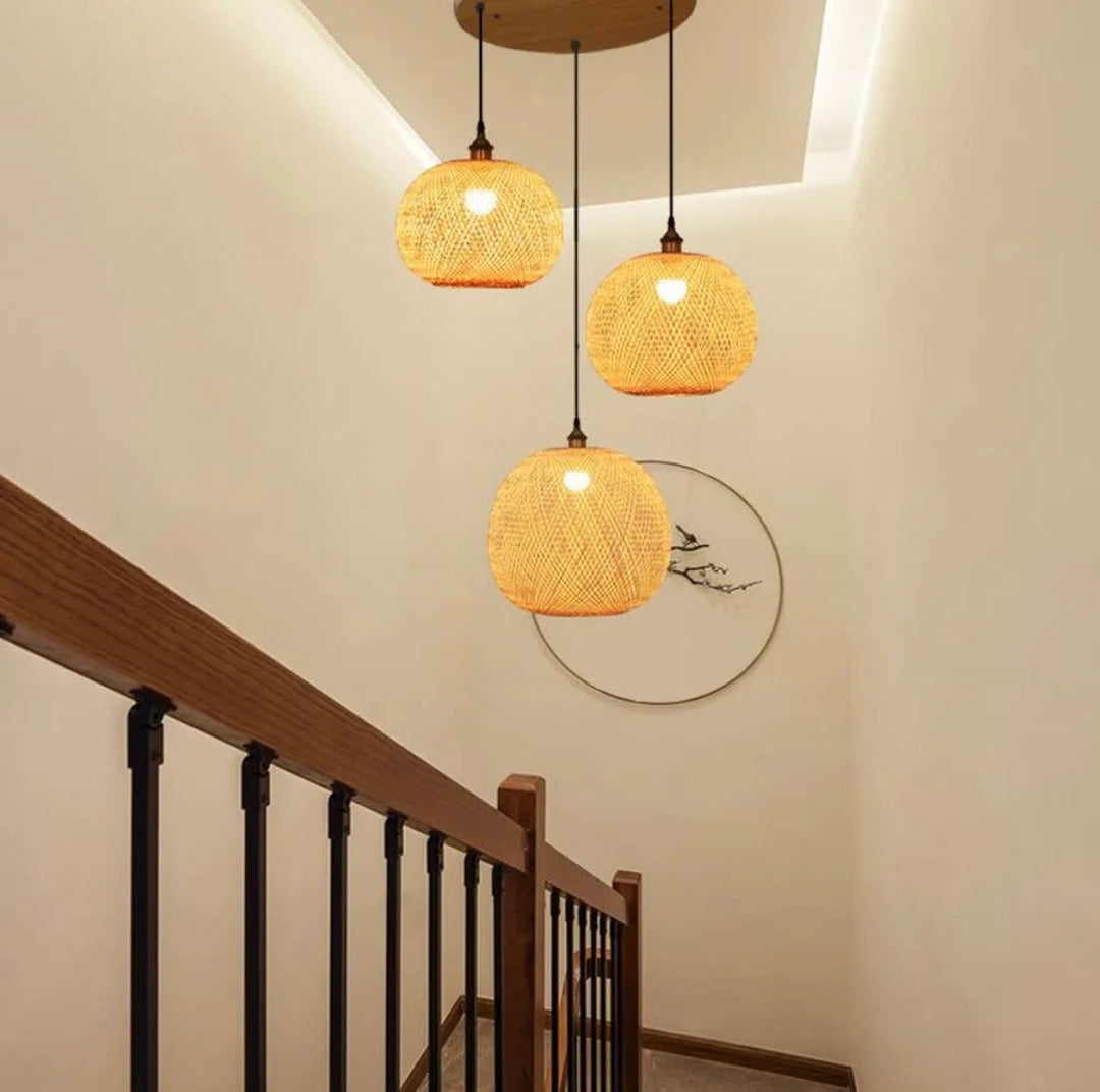 Woven Bamboo Pendant Light