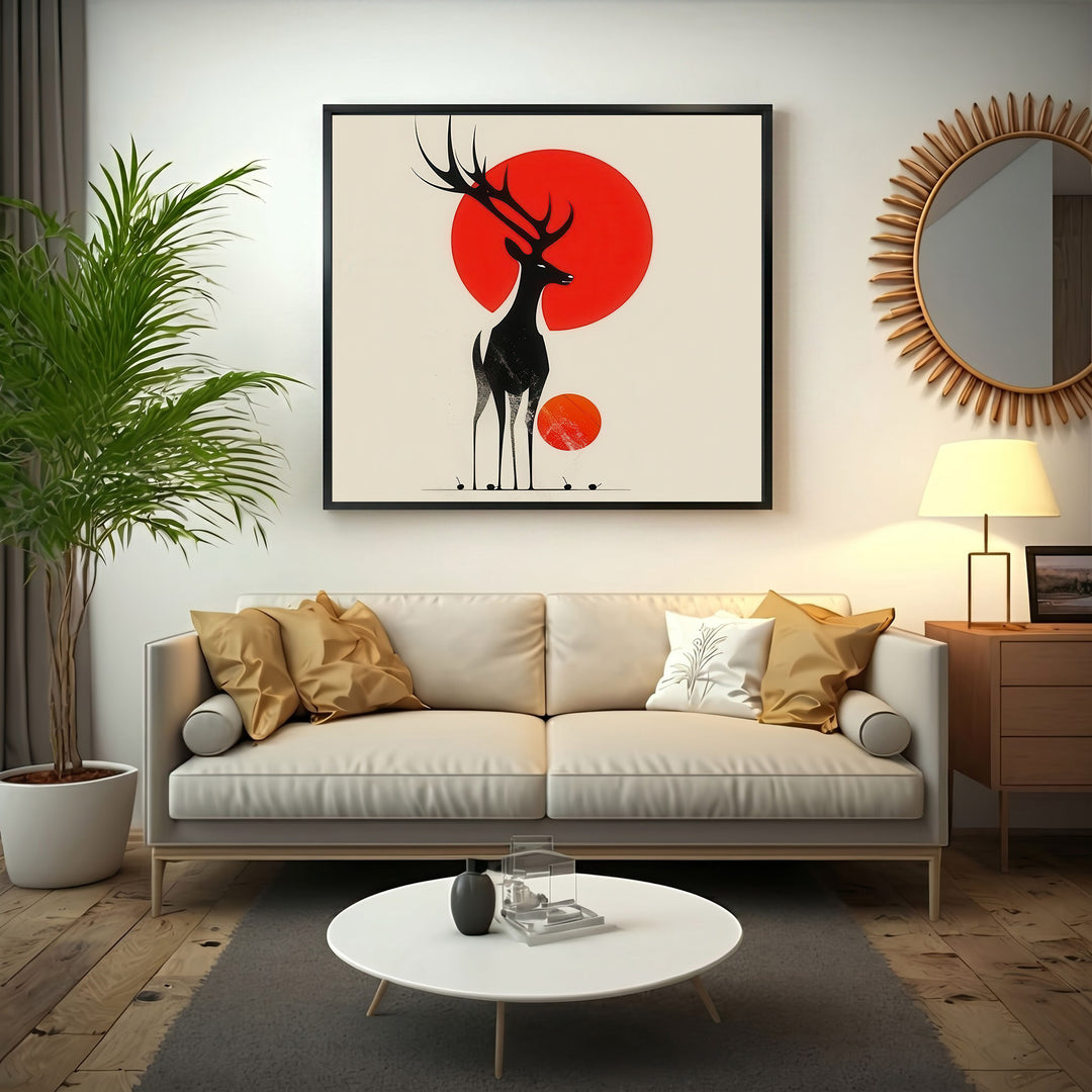 Minimal Deer Canvas
