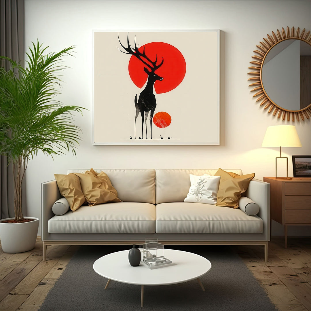 Minimal Deer Canvas
