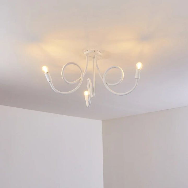 Modern White Spiral Ceiling Light