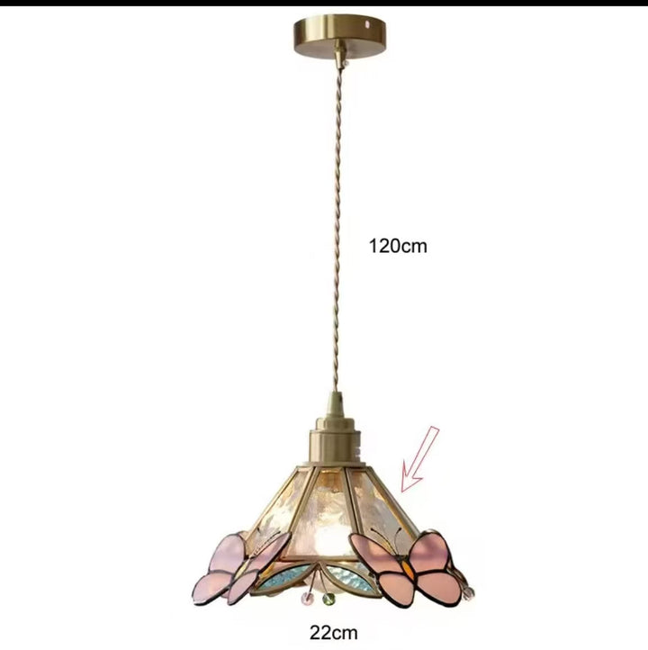 Blush Butterfly Tiffany Pendant